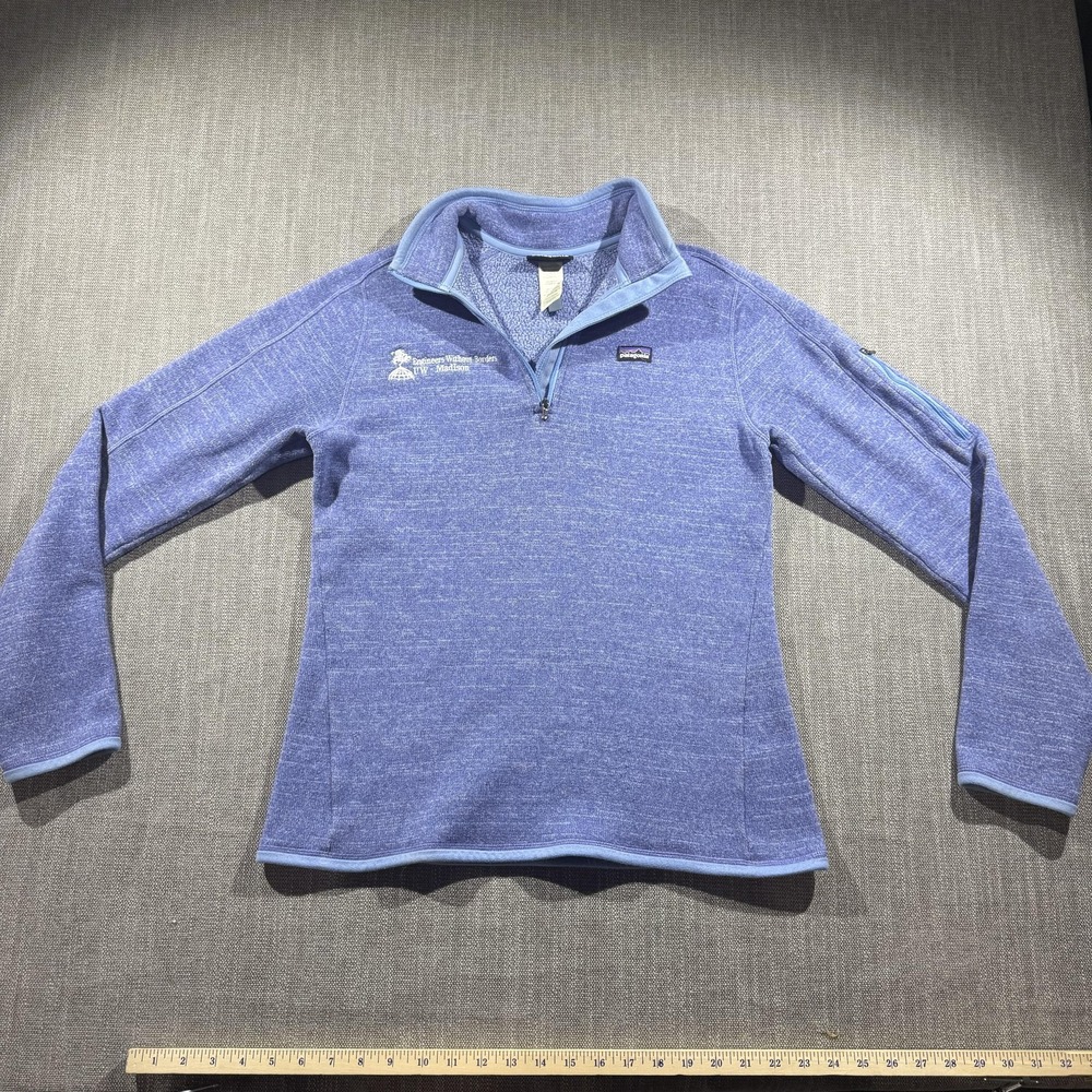 Patagonia Better Sweater Fleece Pullover Womens Large Blue 1/4 Zip Madison EWB